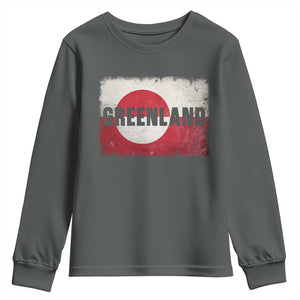 Greenland Pride Patriotic Greenlander Heritage Vintage Flag Youth Sweatshirt TS11 Dark Heather Print Your Wear
