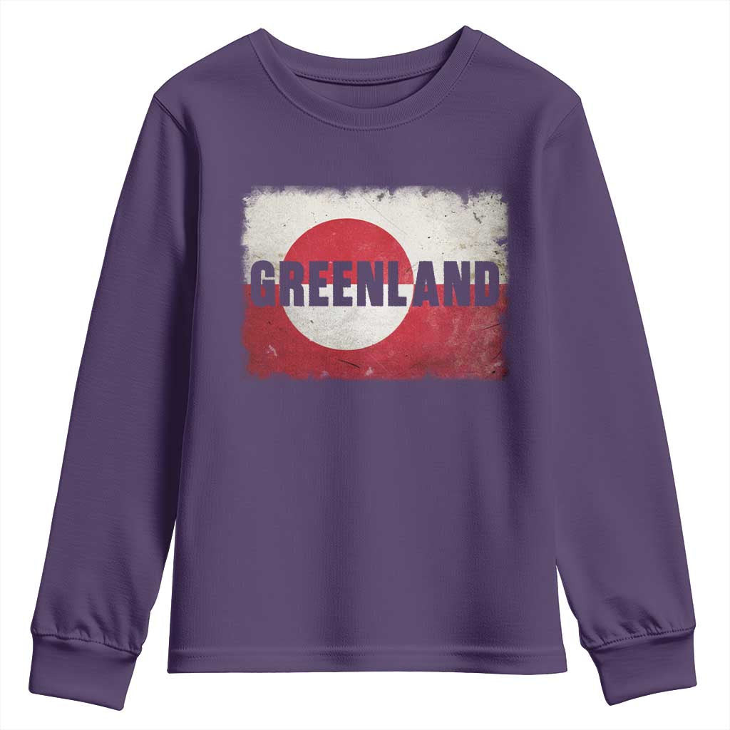 Greenland Pride Patriotic Greenlander Heritage Vintage Flag Youth Sweatshirt TS11 Purple Print Your Wear