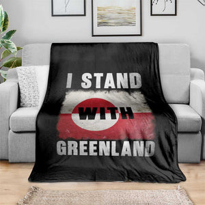 I Stand With Greenland Throw Blanket Support Greenlanders Vintage Greenland Flag TS11 Print Your Wear