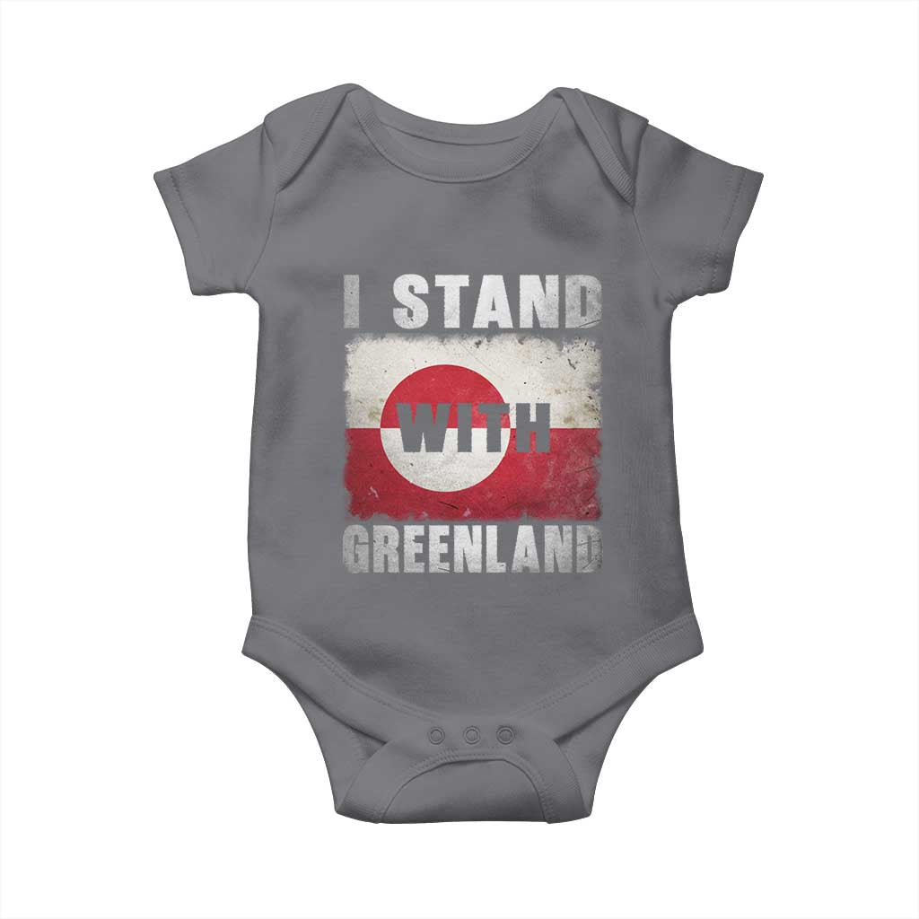 I Stand With Greenland Baby Onesie Support Greenlanders Vintage Greenland Flag TS11 Charcoal Print Your Wear