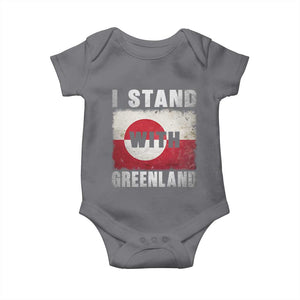 I Stand With Greenland Baby Onesie Support Greenlanders Vintage Greenland Flag TS11 Charcoal Print Your Wear
