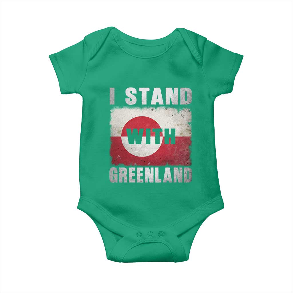 I Stand With Greenland Baby Onesie Support Greenlanders Vintage Greenland Flag TS11 Irish Green Print Your Wear