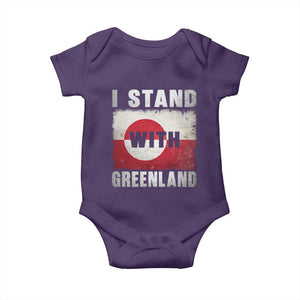 I Stand With Greenland Baby Onesie Support Greenlanders Vintage Greenland Flag TS11 Purple Print Your Wear