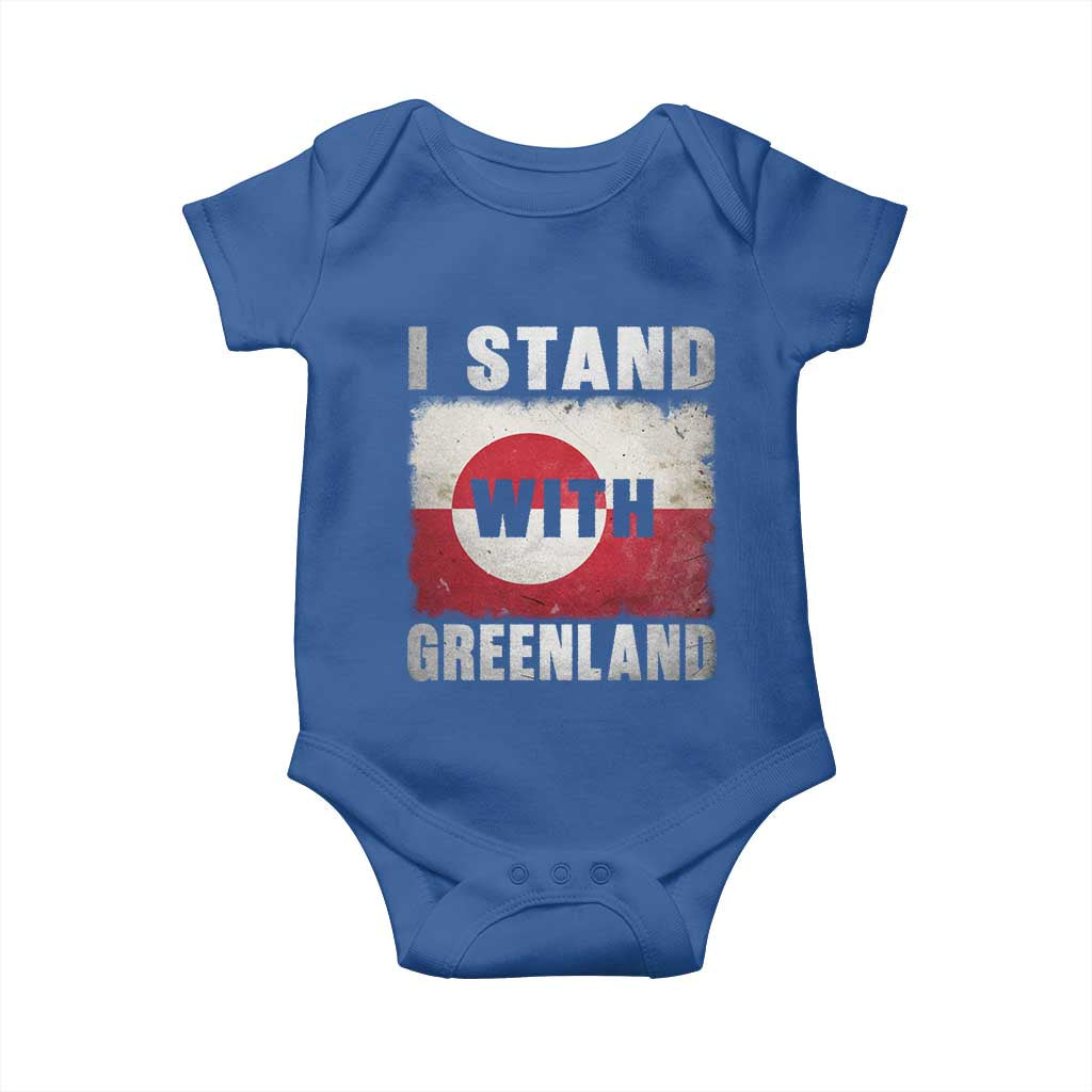 I Stand With Greenland Baby Onesie Support Greenlanders Vintage Greenland Flag TS11 Royal Blue Print Your Wear