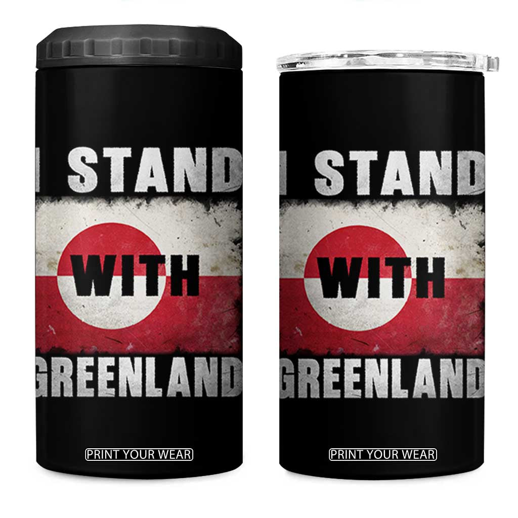 I Stand With Greenland 4 in 1 Can Cooler Tumbler Support Greenlanders Vintage Greenland Flag TS11 One Size: 16 oz Black Print Your Wear