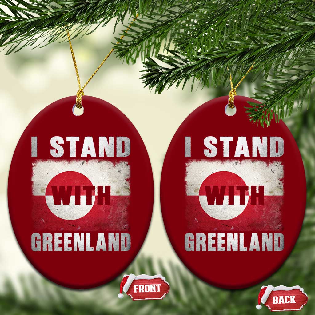 I Stand With Greenland Ceramic Ornament Support Greenlanders Vintage Greenland Flag TS11 Print Your Wear