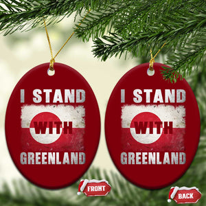 I Stand With Greenland Ceramic Ornament Support Greenlanders Vintage Greenland Flag TS11 Print Your Wear