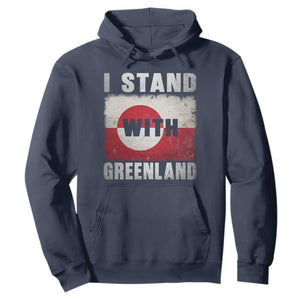 I Stand With Greenland Hoodie Support Greenlanders Vintage Greenland Flag TS11 Navy Print Your Wear