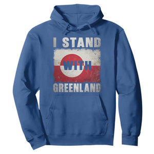 I Stand With Greenland Hoodie Support Greenlanders Vintage Greenland Flag TS11 Royal Blue Print Your Wear