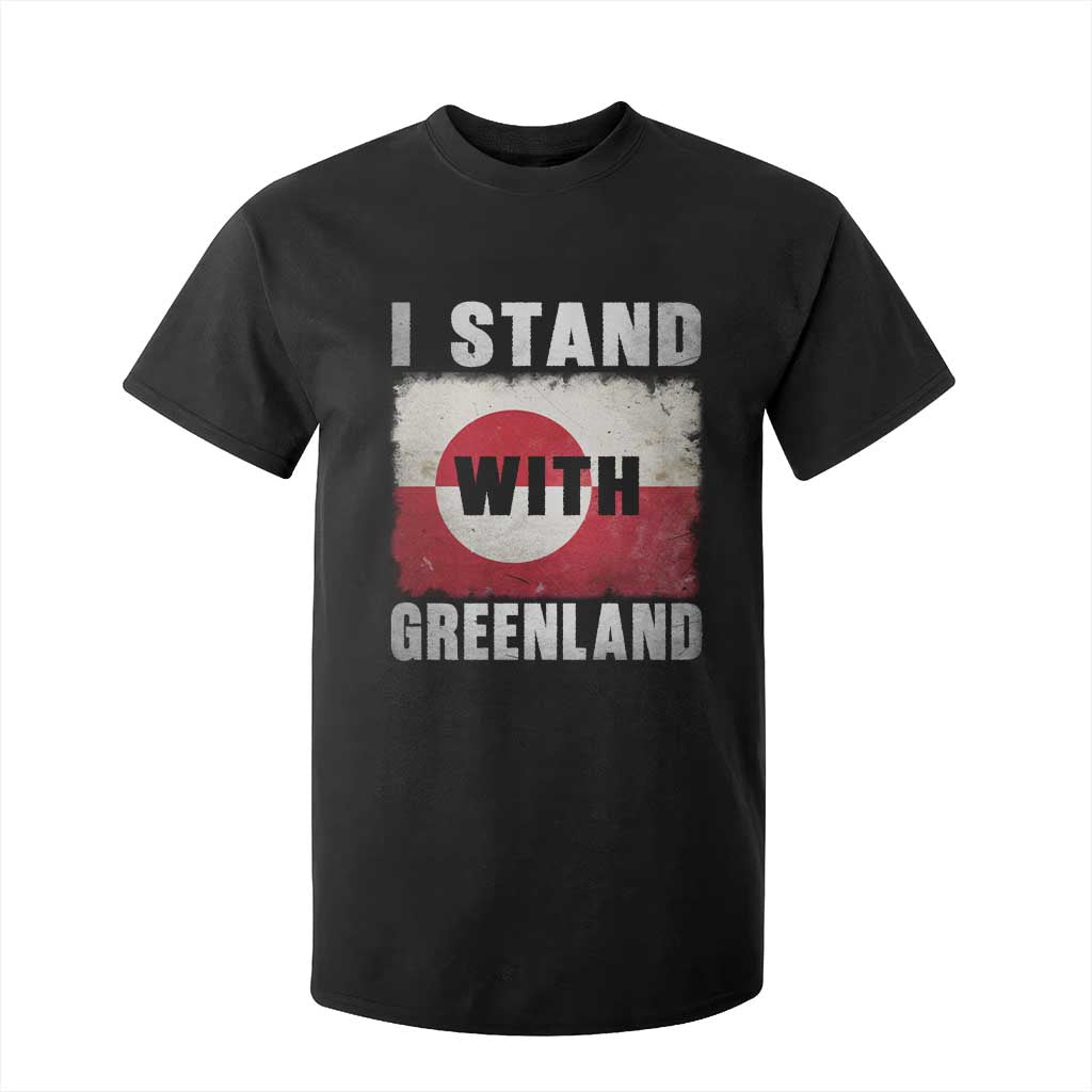 I Stand With Greenland T Shirt For Kid Support Greenlanders Vintage Greenland Flag TS11 Black Print Your Wear