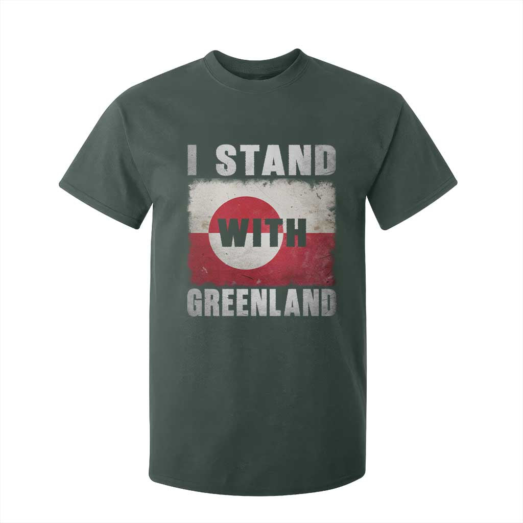 I Stand With Greenland T Shirt For Kid Support Greenlanders Vintage Greenland Flag TS11 Dark Forest Green Print Your Wear