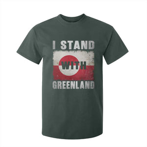 I Stand With Greenland T Shirt For Kid Support Greenlanders Vintage Greenland Flag TS11 Dark Forest Green Print Your Wear