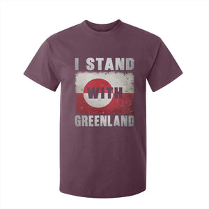 I Stand With Greenland T Shirt For Kid Support Greenlanders Vintage Greenland Flag TS11 Maroon Print Your Wear