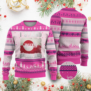 I Stand With Greenland Ugly Christmas Sweater Support Greenlanders Vintage Greenland Flag TS11 Hot Pink Print Your Wear