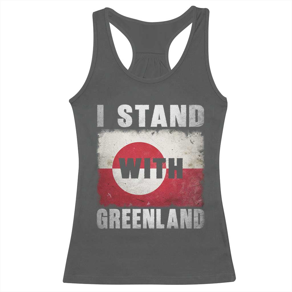 I Stand With Greenland Racerback Tank Top Support Greenlanders Vintage Greenland Flag TS11 Dark Heather Print Your Wear