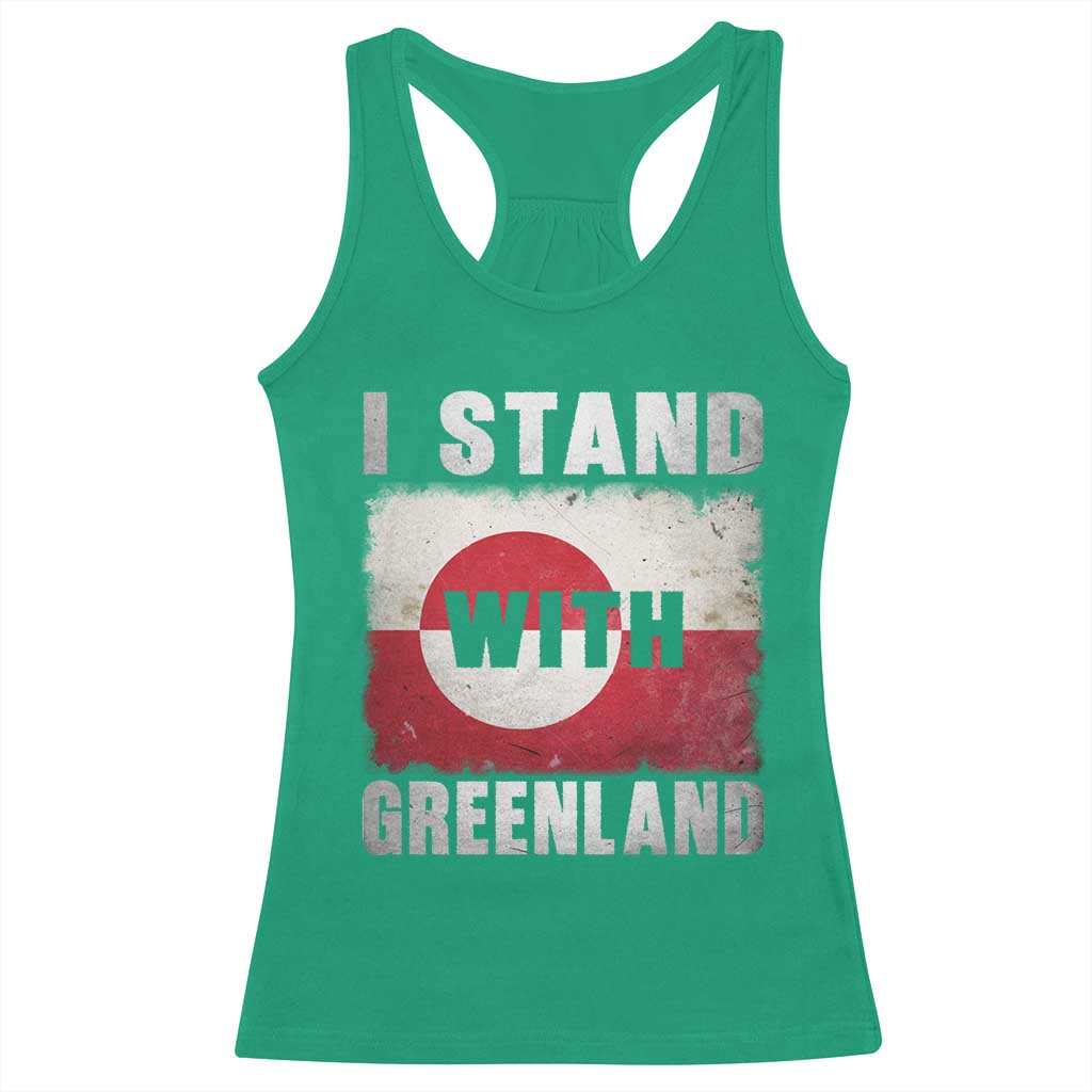 I Stand With Greenland Racerback Tank Top Support Greenlanders Vintage Greenland Flag TS11 Irish Green Print Your Wear