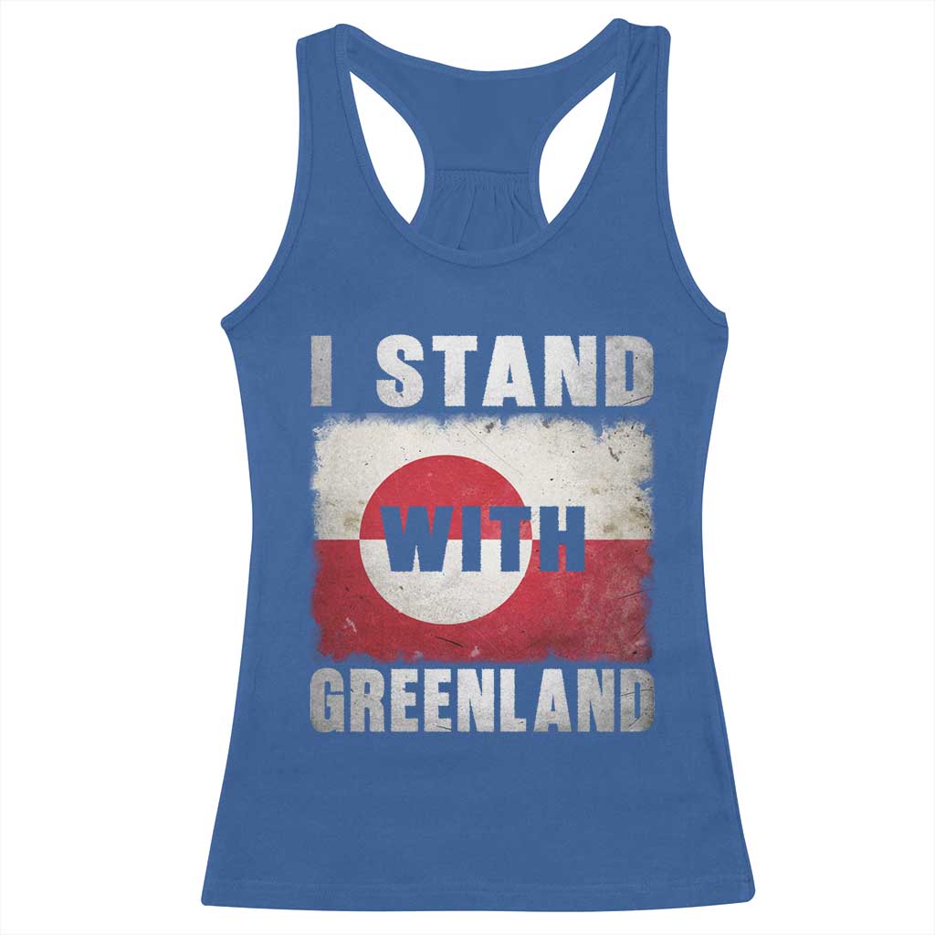 I Stand With Greenland Racerback Tank Top Support Greenlanders Vintage Greenland Flag TS11 Royal Blue Print Your Wear