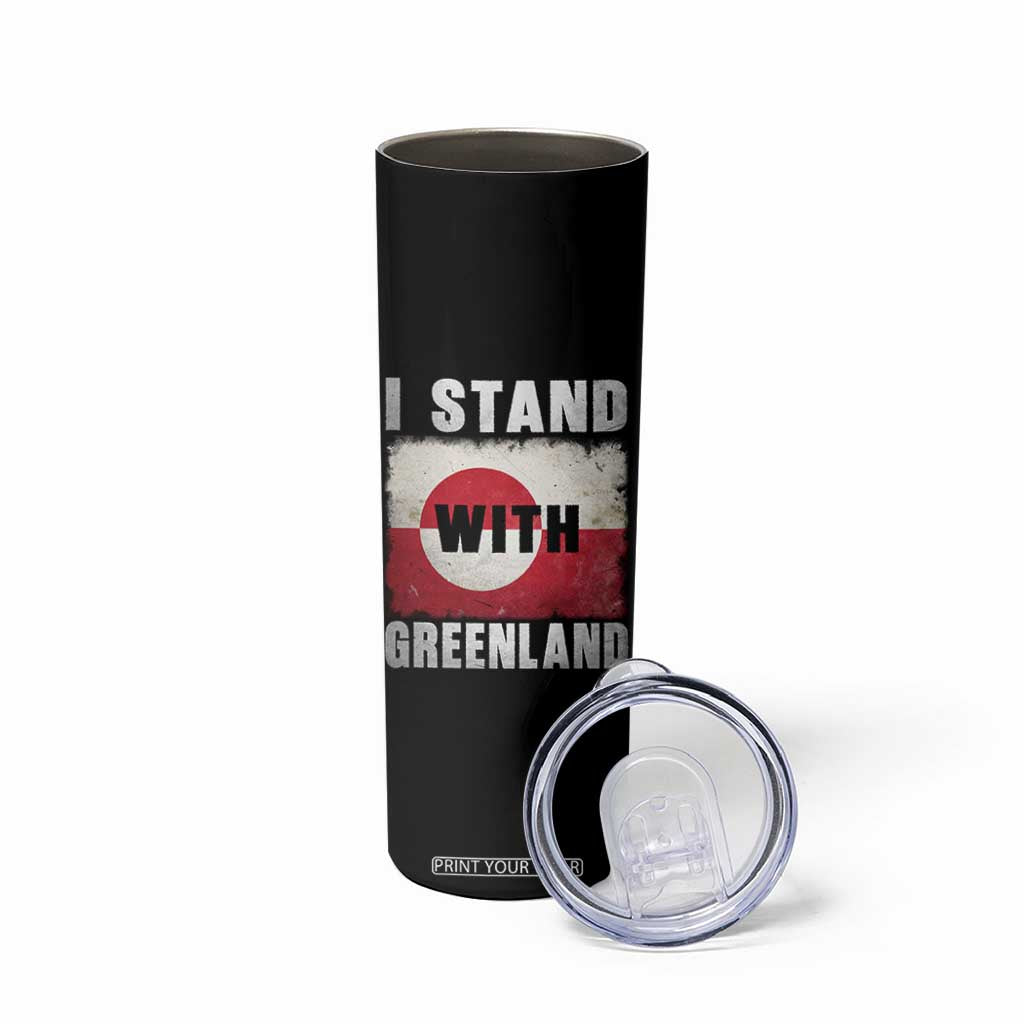 I Stand With Greenland Skinny Tumbler Support Greenlanders Vintage Greenland Flag TS11 Print Your Wear
