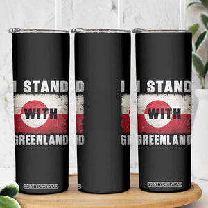 I Stand With Greenland Skinny Tumbler Support Greenlanders Vintage Greenland Flag TS11 Print Your Wear