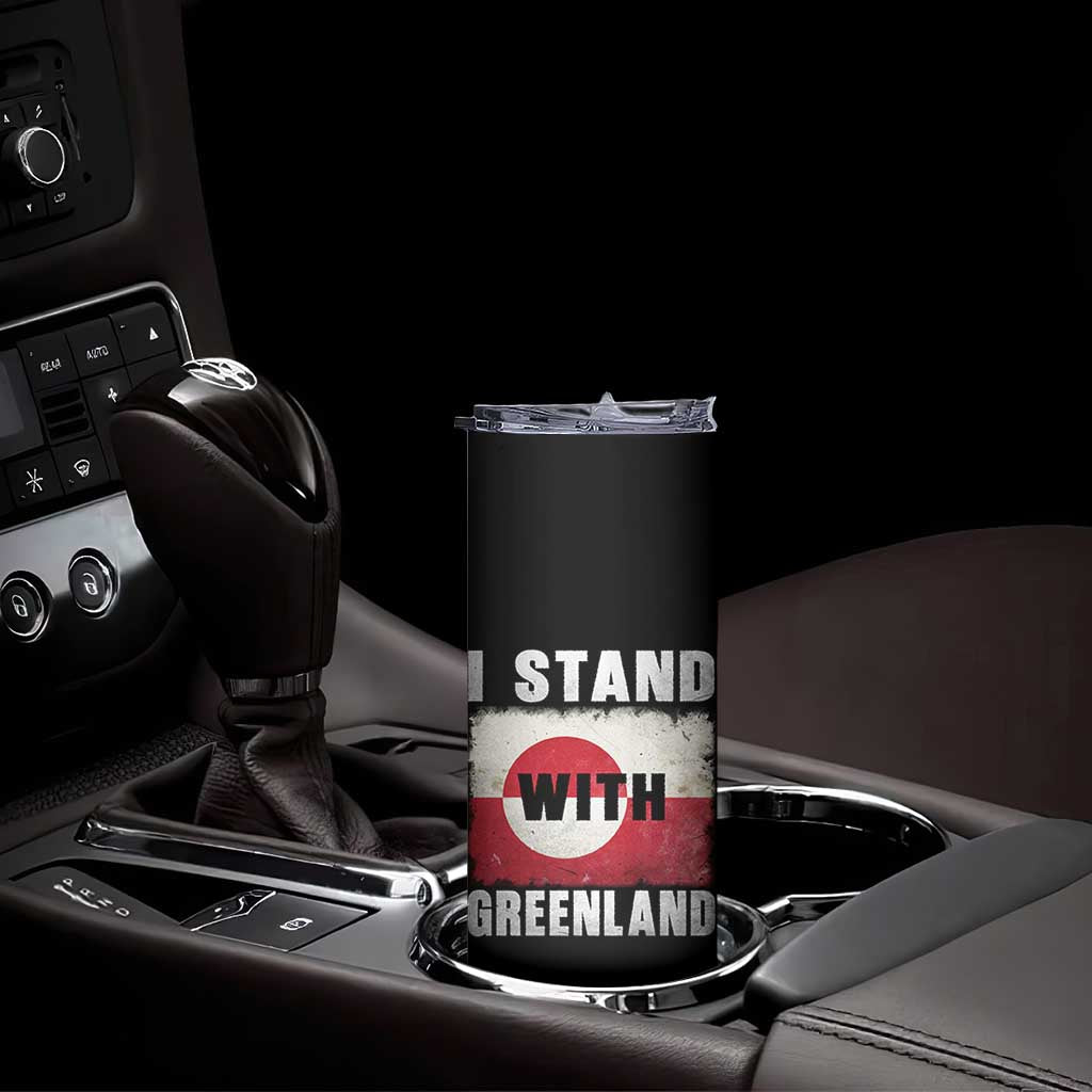 I Stand With Greenland Skinny Tumbler Support Greenlanders Vintage Greenland Flag TS11 Print Your Wear