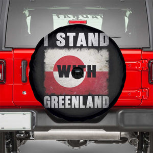 I Stand With Greenland Spare Tire Cover Support Greenlanders Vintage Greenland Flag TS11 Black Print Your Wear