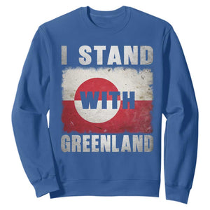 I Stand With Greenland Sweatshirt Support Greenlanders Vintage Greenland Flag TS11 Royal Blue Print Your Wear