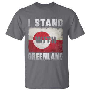 I Stand With Greenland T Shirt Support Greenlanders Vintage Greenland Flag TS11 Charcoal Print Your Wear