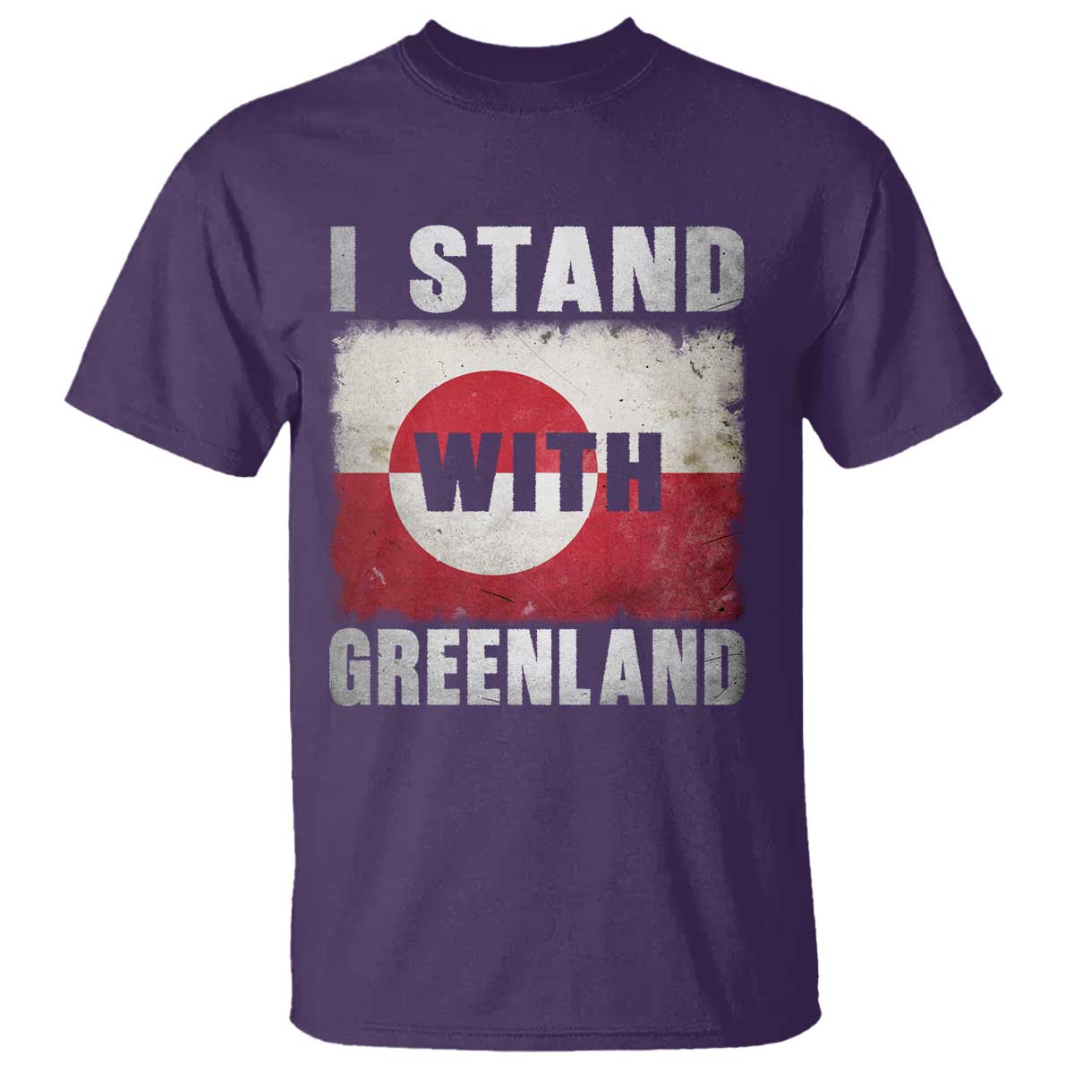 I Stand With Greenland T Shirt Support Greenlanders Vintage Greenland Flag TS11 Purple Print Your Wear