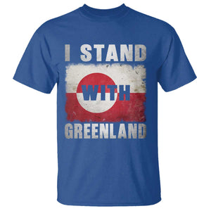 I Stand With Greenland T Shirt Support Greenlanders Vintage Greenland Flag TS11 Royal Blue Print Your Wear
