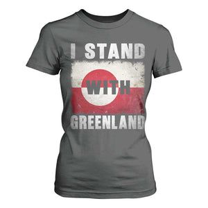 I Stand With Greenland T Shirt For Women Support Greenlanders Vintage Greenland Flag TS11 Dark Heather Print Your Wear