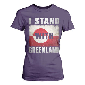 I Stand With Greenland T Shirt For Women Support Greenlanders Vintage Greenland Flag TS11 Purple Print Your Wear