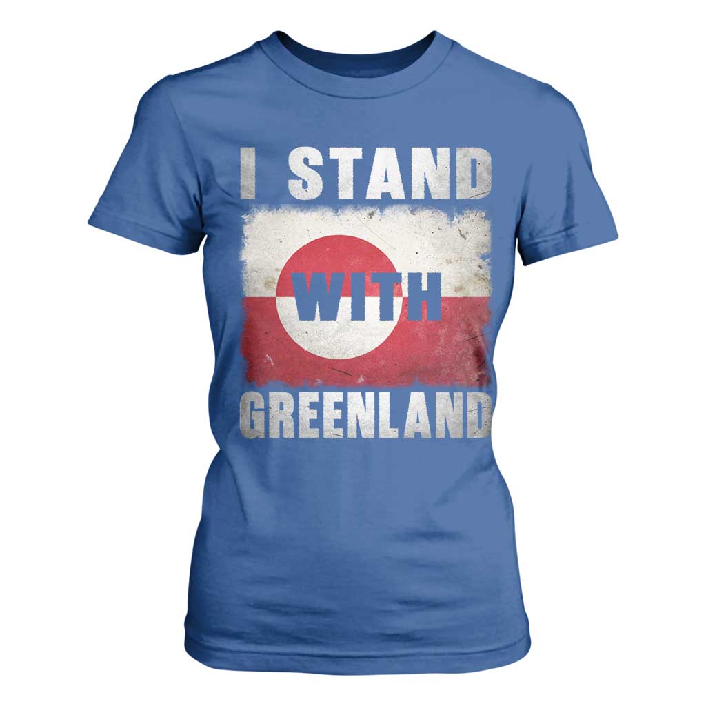 I Stand With Greenland T Shirt For Women Support Greenlanders Vintage Greenland Flag TS11 Royal Blue Print Your Wear
