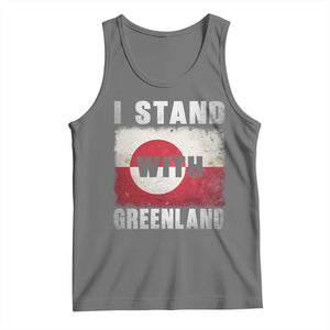 I Stand With Greenland Tank Top Support Greenlanders Vintage Greenland Flag TS11 Black Heather Print Your Wear