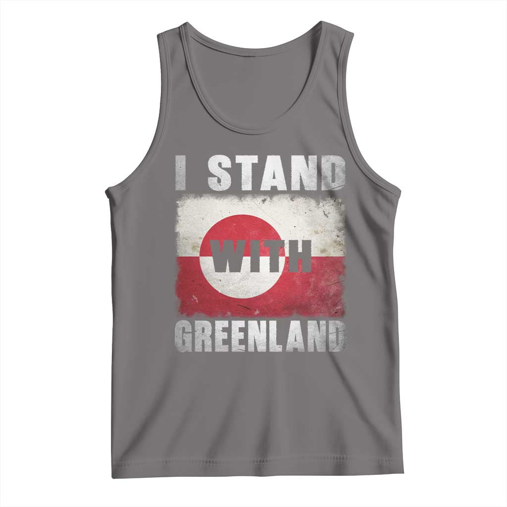 I Stand With Greenland Tank Top Support Greenlanders Vintage Greenland Flag TS11 Deep Heather Print Your Wear