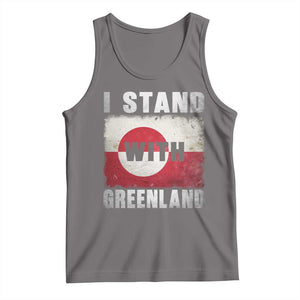 I Stand With Greenland Tank Top Support Greenlanders Vintage Greenland Flag TS11 Deep Heather Print Your Wear
