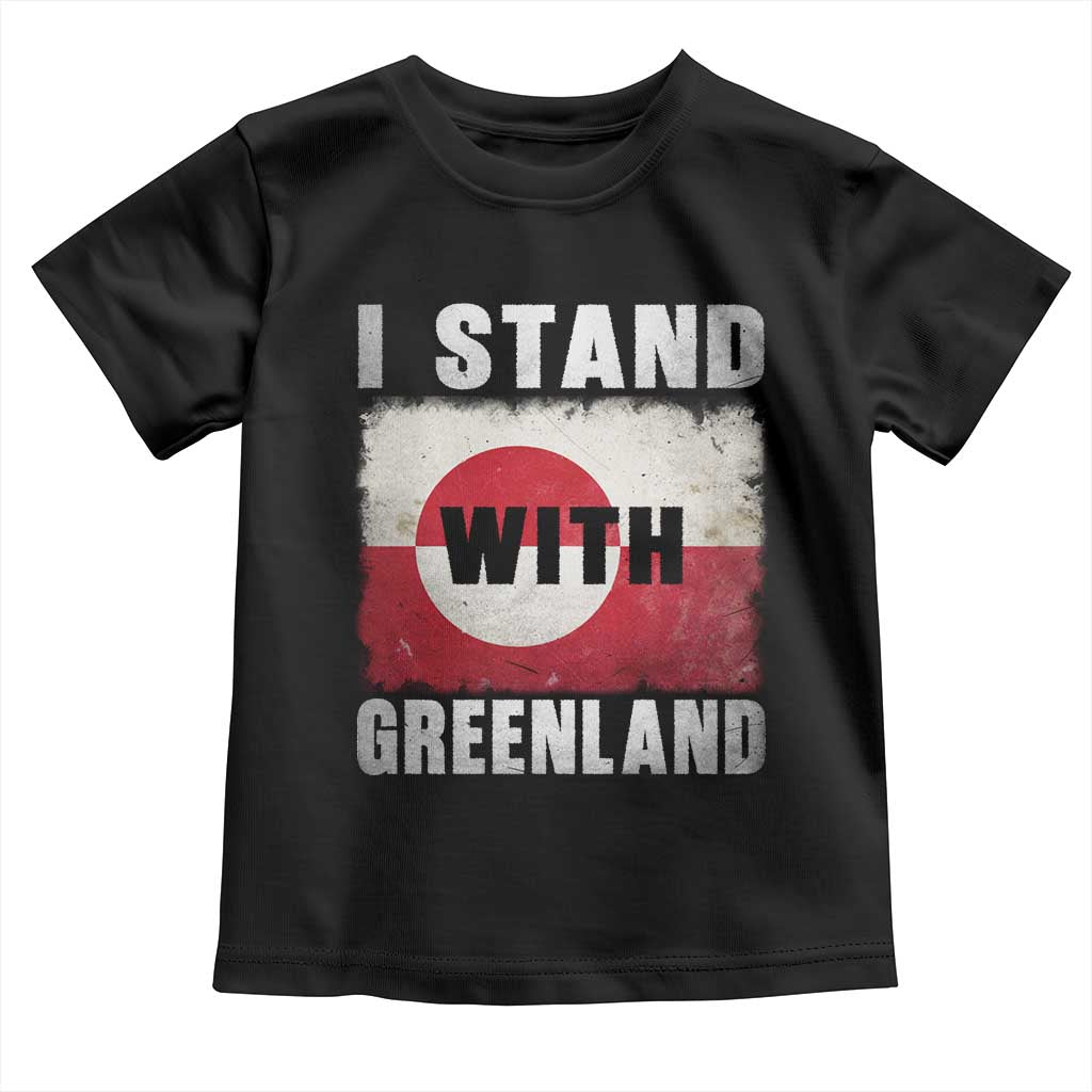 I Stand With Greenland Toddler T Shirt Support Greenlanders Vintage Greenland Flag TS11 Black Print Your Wear