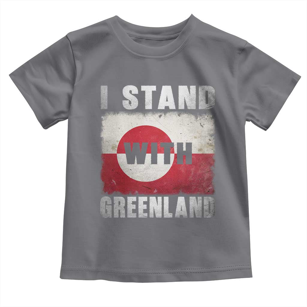 I Stand With Greenland Toddler T Shirt Support Greenlanders Vintage Greenland Flag TS11 Charcoal Print Your Wear