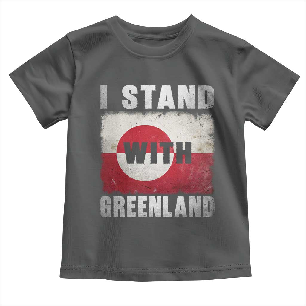 I Stand With Greenland Toddler T Shirt Support Greenlanders Vintage Greenland Flag TS11 Dark Heather Print Your Wear