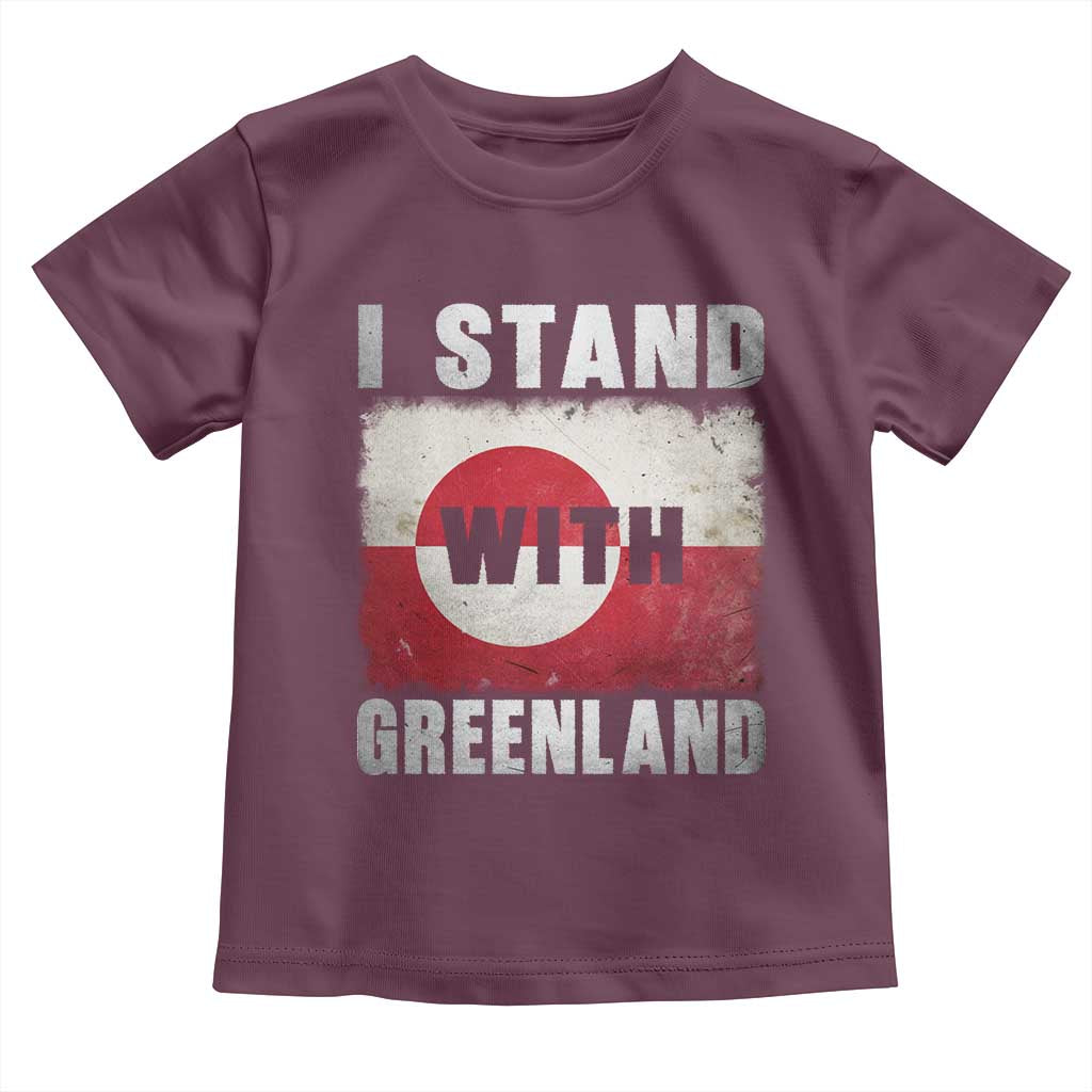 I Stand With Greenland Toddler T Shirt Support Greenlanders Vintage Greenland Flag TS11 Maroon Print Your Wear