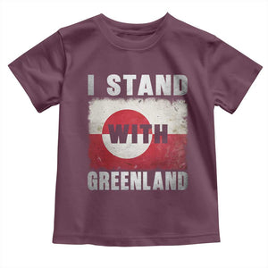 I Stand With Greenland Toddler T Shirt Support Greenlanders Vintage Greenland Flag TS11 Maroon Print Your Wear