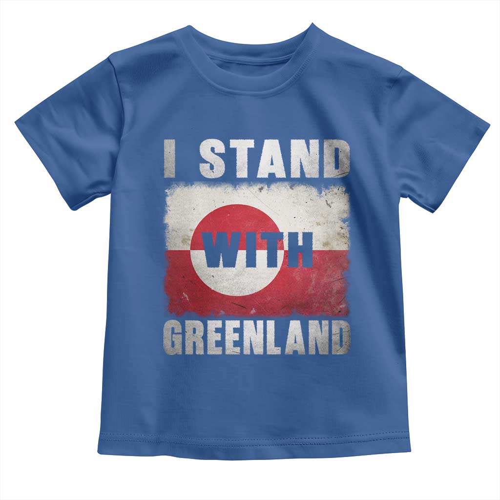 I Stand With Greenland Toddler T Shirt Support Greenlanders Vintage Greenland Flag TS11 Royal Blue Print Your Wear