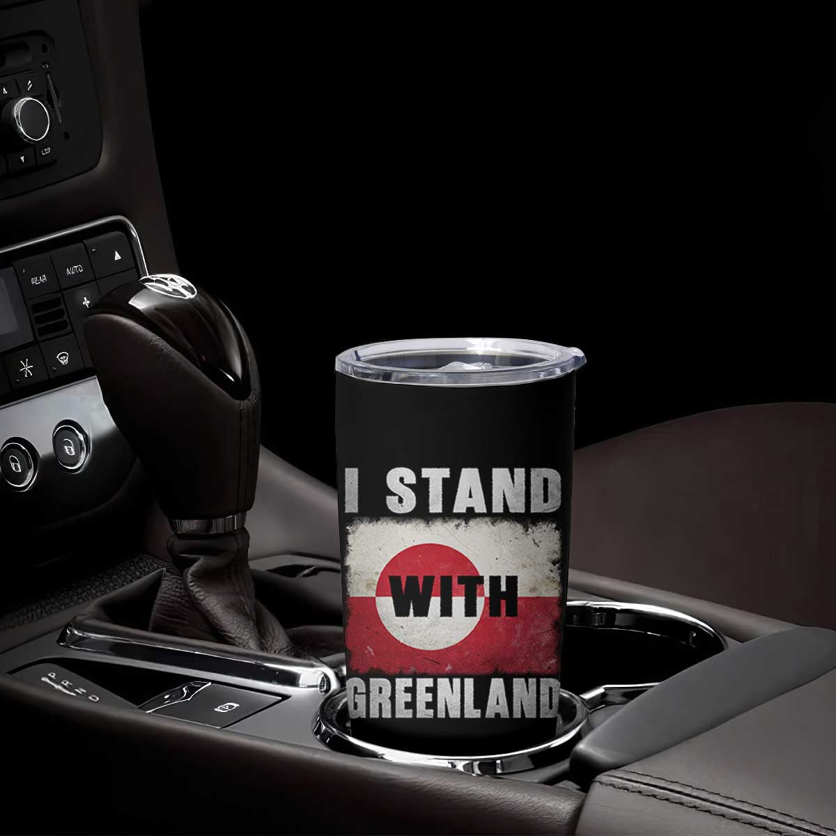 I Stand With Greenland Tumbler Cup Support Greenlanders Vintage Greenland Flag TS11 Print Your Wear