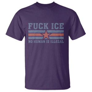 Fck Ice No Human Is Illegal T Shirt Political Protest Immigration Activist TS11 Purple Print Your Wear