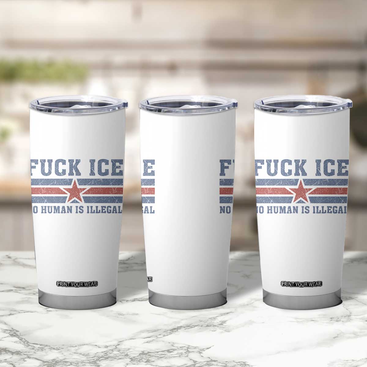 Fck Ice No Human Is Illegal Tumbler Cup Political Protest Immigration Activist TS11 Print Your Wear