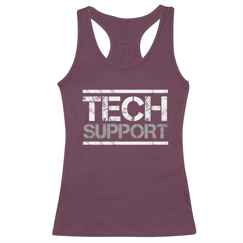 Funny Tech Support DOGE Racerback Tank Top Trump Strips TS11 Maroon Print Your Wear