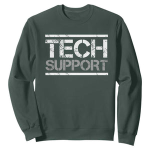 Funny Tech Support DOGE Sweatshirt Trump Strips TS11 Dark Forest Green Print Your Wear