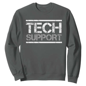 Funny Tech Support DOGE Sweatshirt Trump Strips TS11 Dark Heather Print Your Wear