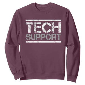 Funny Tech Support DOGE Sweatshirt Trump Strips TS11 Maroon Print Your Wear