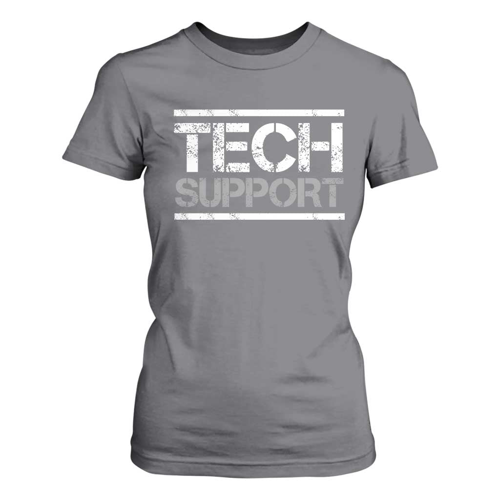 Funny Tech Support DOGE T Shirt For Women Trump Strips TS11 Charcoal Print Your Wear