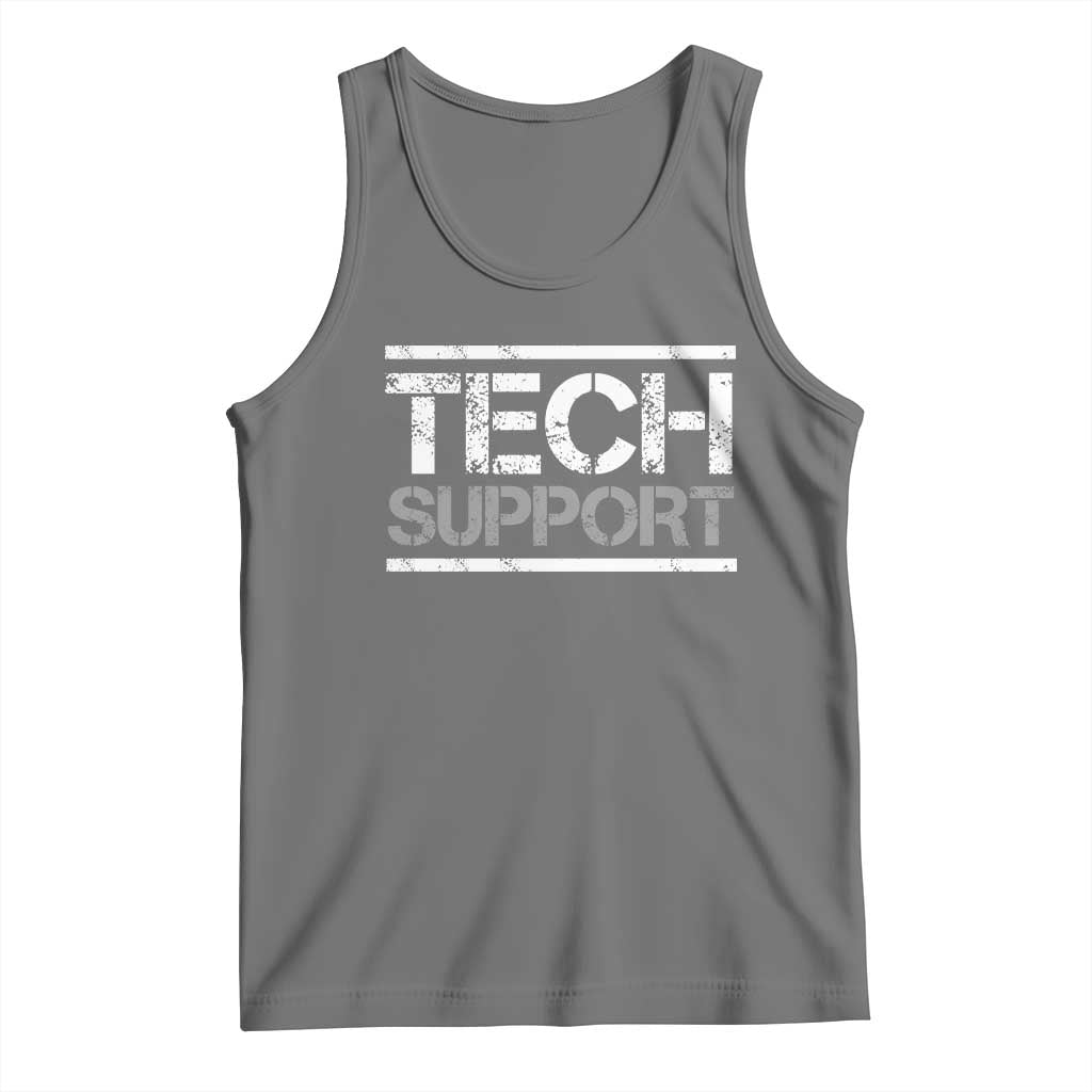 Funny Tech Support DOGE Tank Top Trump Strips TS11 Black Heather Print Your Wear